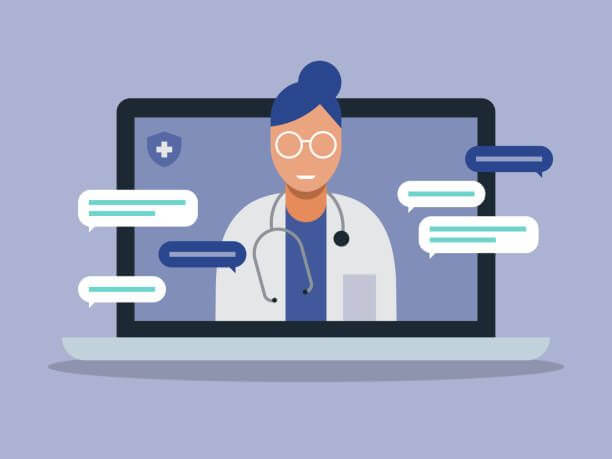 Shield and heart icons symbolizing trust and empowerment in telehealth.